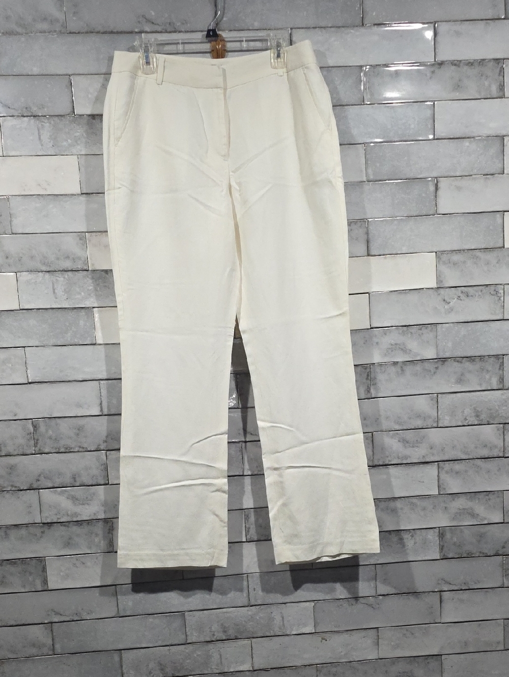 Talbots Women's Light Cream Heritage Style Rayon/Linen Pants Size 10